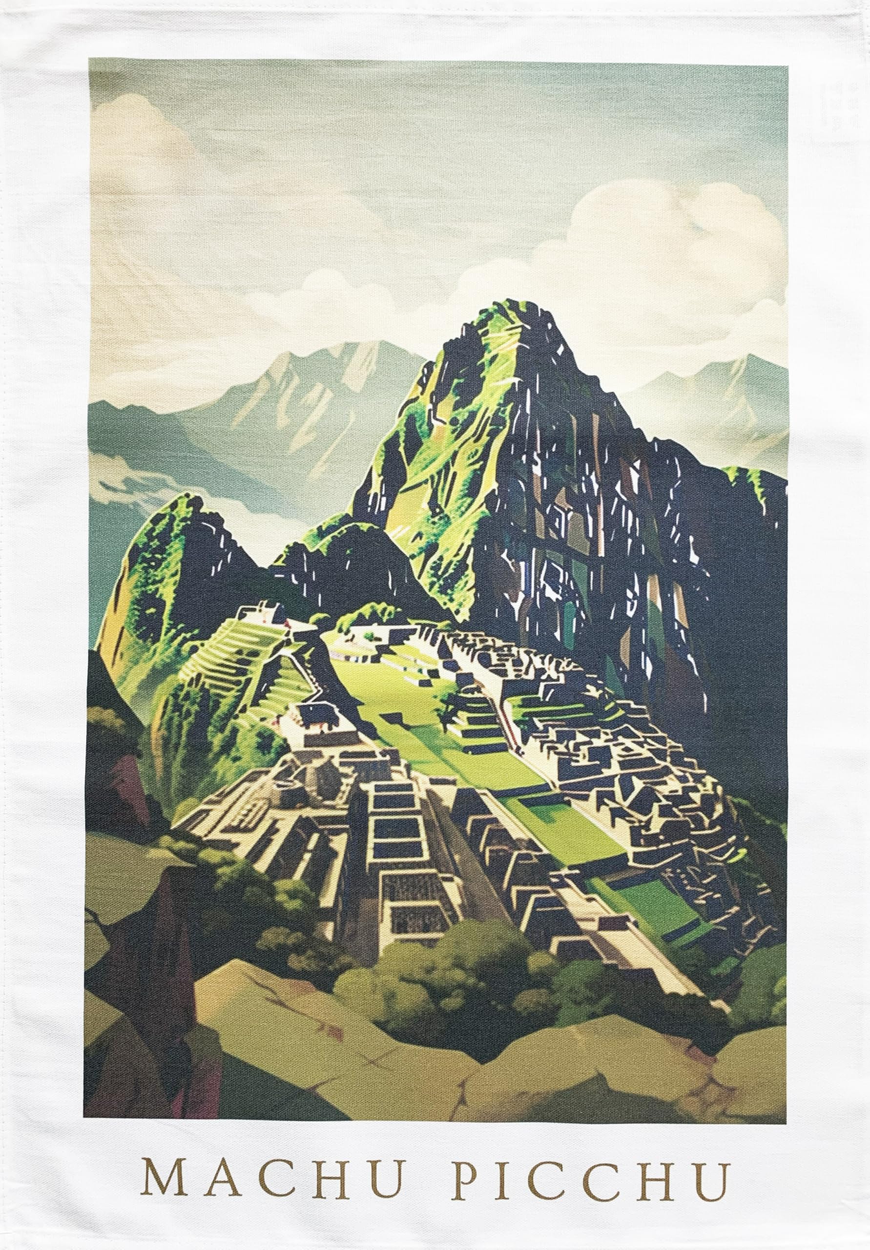 Half a Donkey Machu Picchu large cotton tea towel