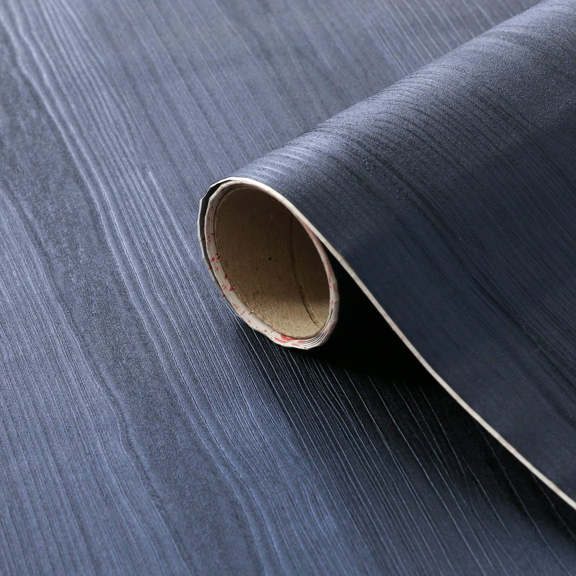 vinyl wrap Quadro night blue quadro wood effect 67,5 cm x 1,5 m - sticky back plastic roll for furniture, kitchen & cupboards - contact paper sticker self adhesive film