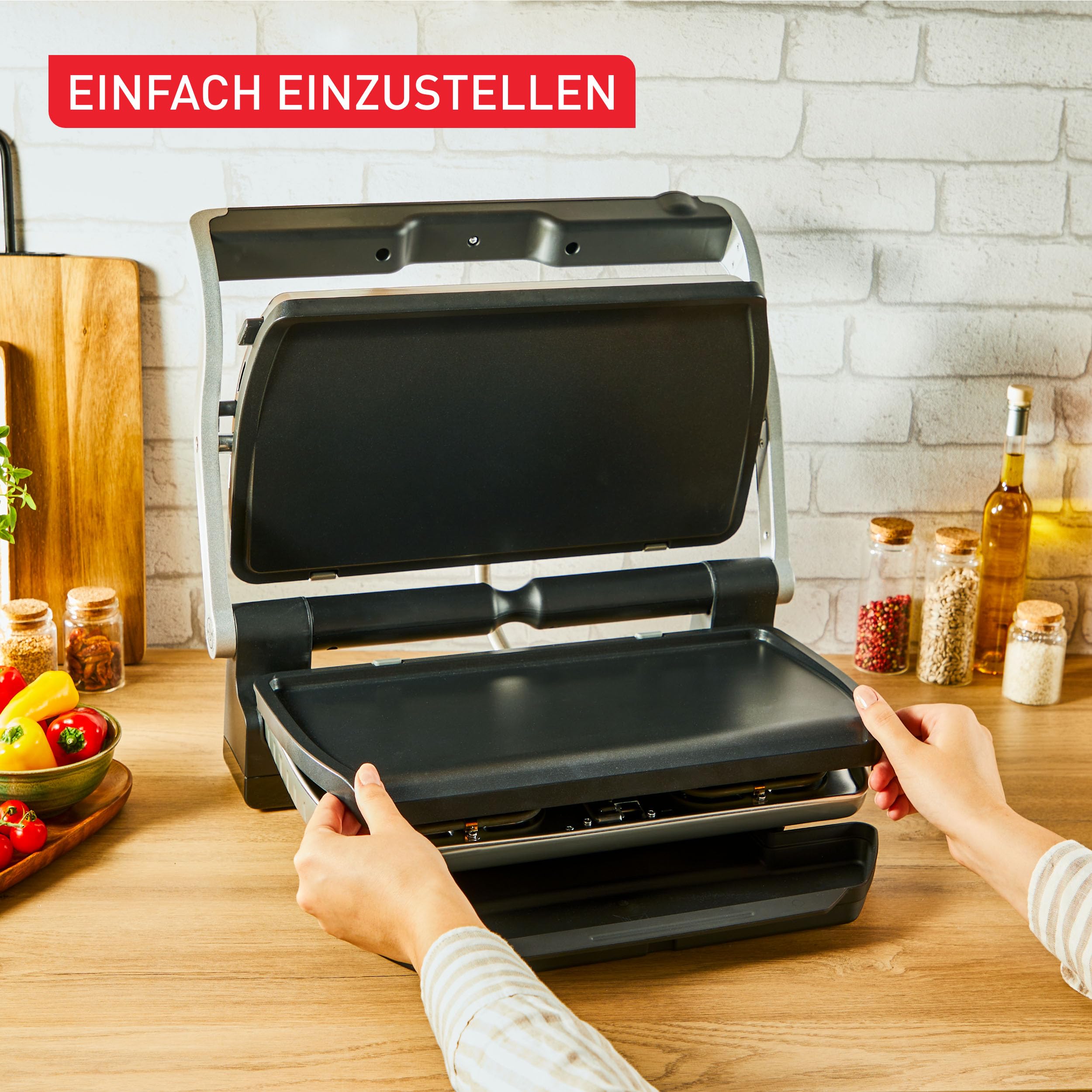 Tefal Plancha-Platten XL, kompatibel mit OptiGrill+ XL, für empfindliche Zutaten, antihaftbeschichteter Aluminium-Druckguss, Schwarz, XA729810