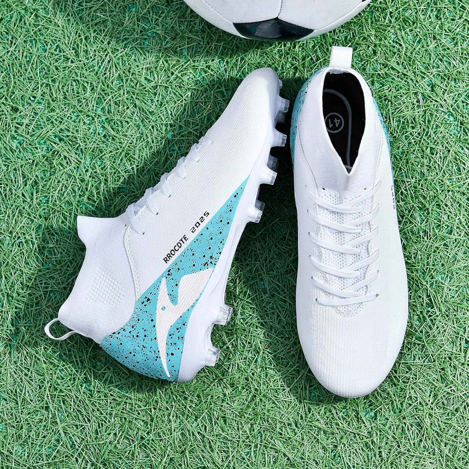 Boys Girls Soccer Shoes Outdoor Firm Ground Athletic Football Cleats for Little/Big Kid