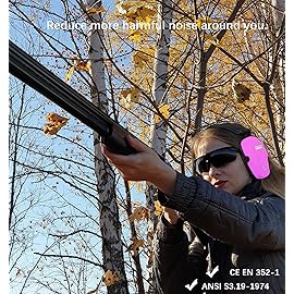 PROHEAR 016 Shooting Ear Protection Earmuffs 2 Pack, NRR 26dB for Gun Range, Hunting -Black and Pink