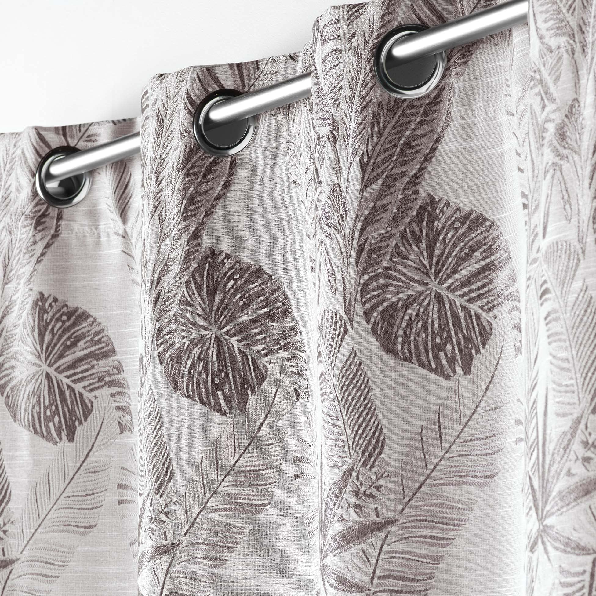 Douceur d'Intérieur, Tenda con occhielli, 140 x 260 cm, jacquard Faggy, colore: Nero