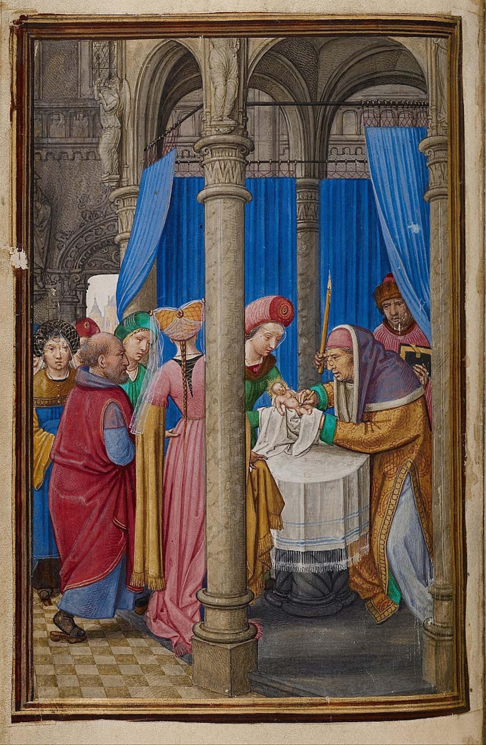 SERENDIPITP Abstract Painting Mural Print Picture Wall Decor Painting the Circumcision by Simon Bening Vintage Wall Artwork for Home Decor 60x90cm