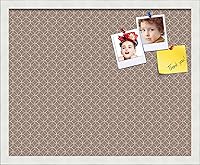 Vista 336 de PinPix Tablero de anuncios de corcho de 12 x 12 pulgadas. Este tablero decorativo enmarcado viene con diseño de círculos B W y un marco blanco