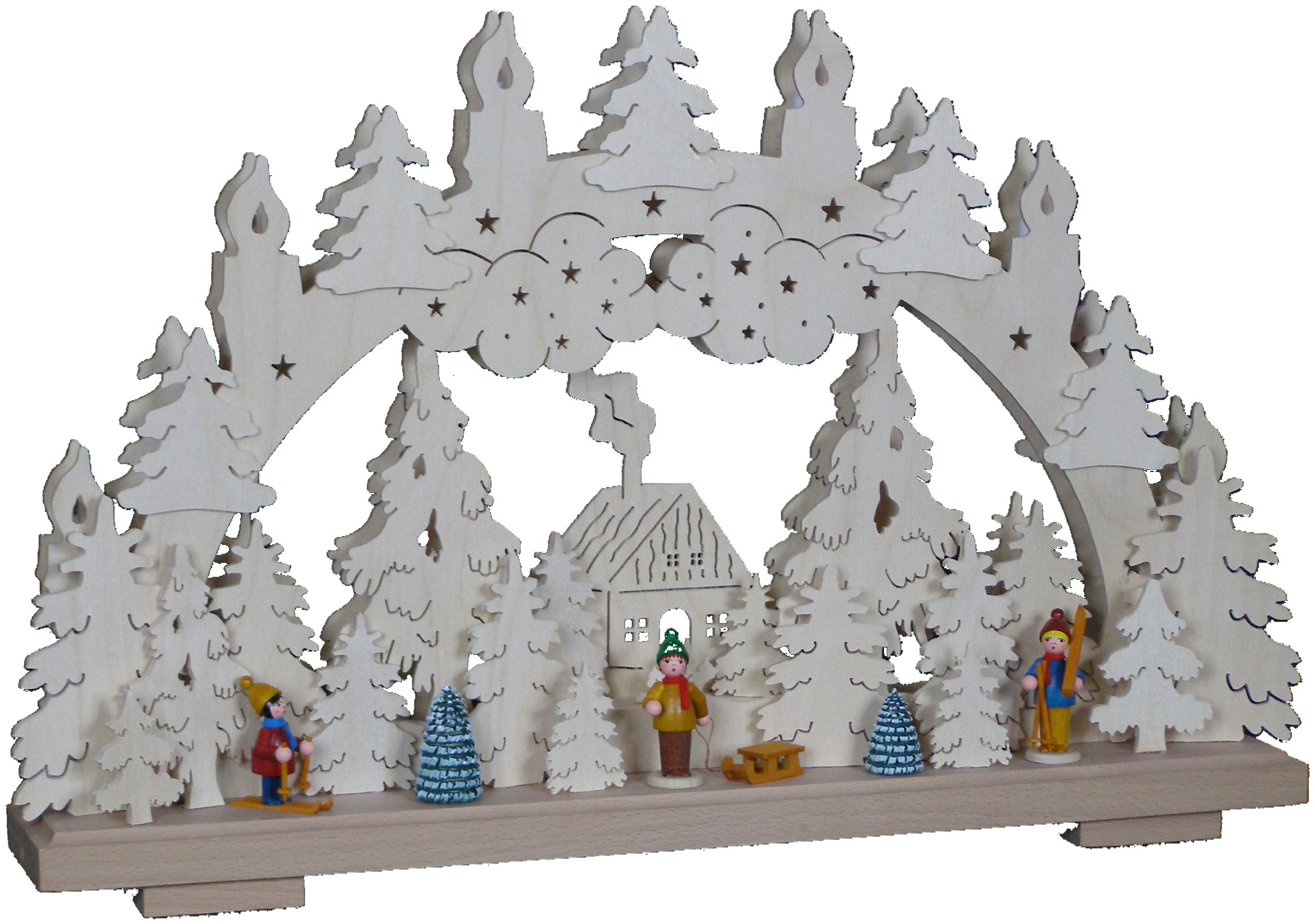 Arche lumineux double 3-66 idée cadeau traditionnel objet de collection en bois