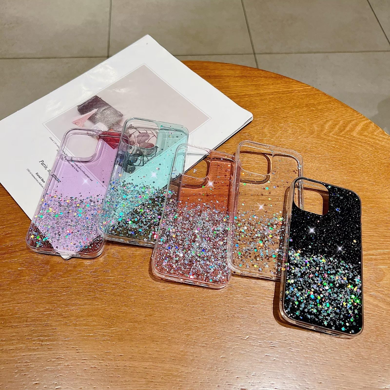 Miagon Coniglio Cavalletto Brillantini Custodia per Oppo Realme C25Y/C21Y,Glitter Trasparente Cover Morbida Sottile Silicone Protettiva Case con