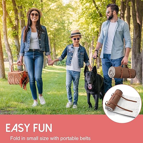 Miniatura 6 de Manta de pícnic, 2 en 1 para exteriores, impermeable y manta, alfombra de playa grande plegable para 4 a 6 adultos, perfecta como manta de yoga,