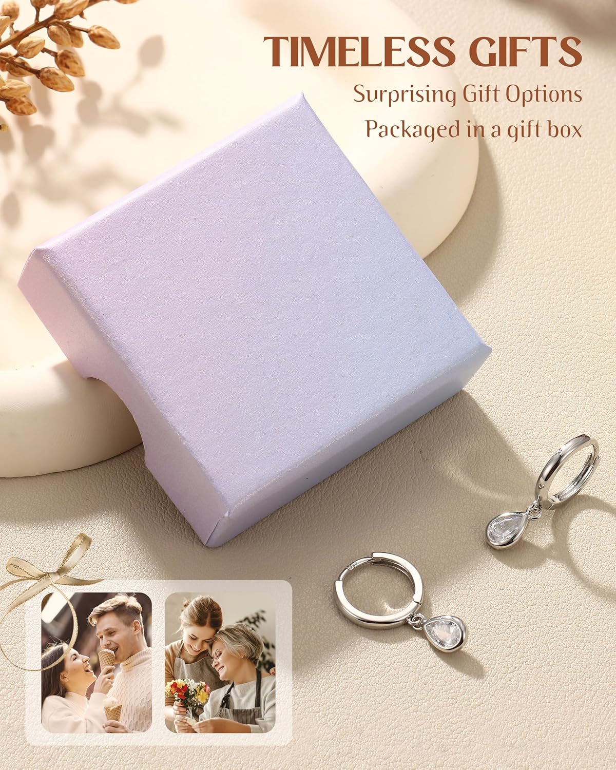 14K Gold Plated S925 Sterling Silver Drop Dangle Earrings for Women - Hypoallergenic Dainty Huggie Hoop Earring CZ Heart Pearl Clam Shell Dainty Charm Drop Dangle Earrings Jewelry Gift - Image 6