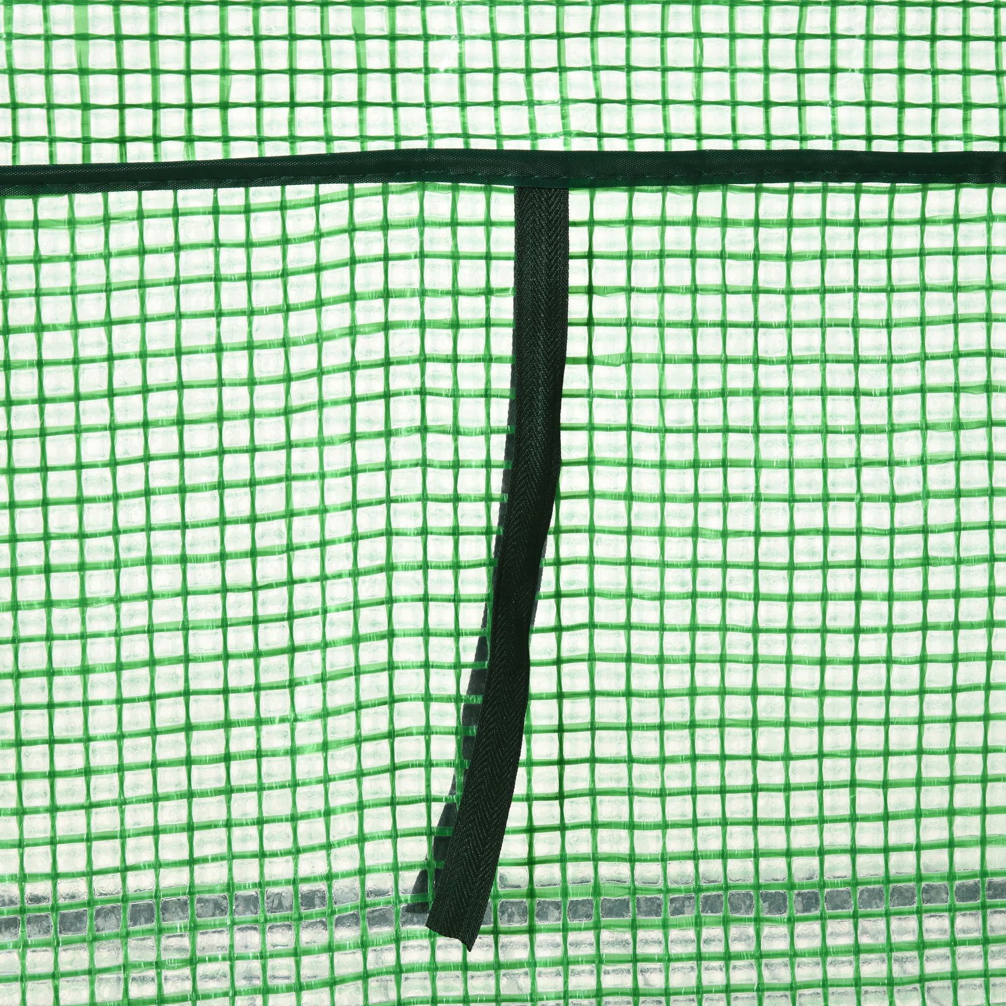 Outsunny Mini Serra da Giardino con 2 Ripiani in Metallo e Copertura in PE, Serra da Balcone e Terrazza Compatta 69x49x91cm, Verde