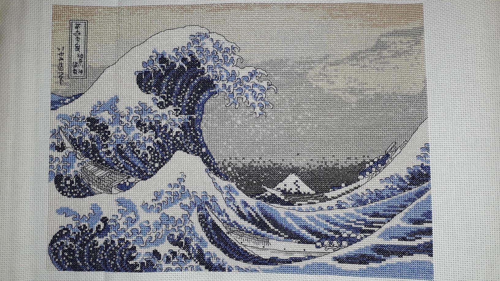 DMC Great Wave Bookmark Cross Stitch Kit, Includes Aida Fabric, Threads And Needle - View #3