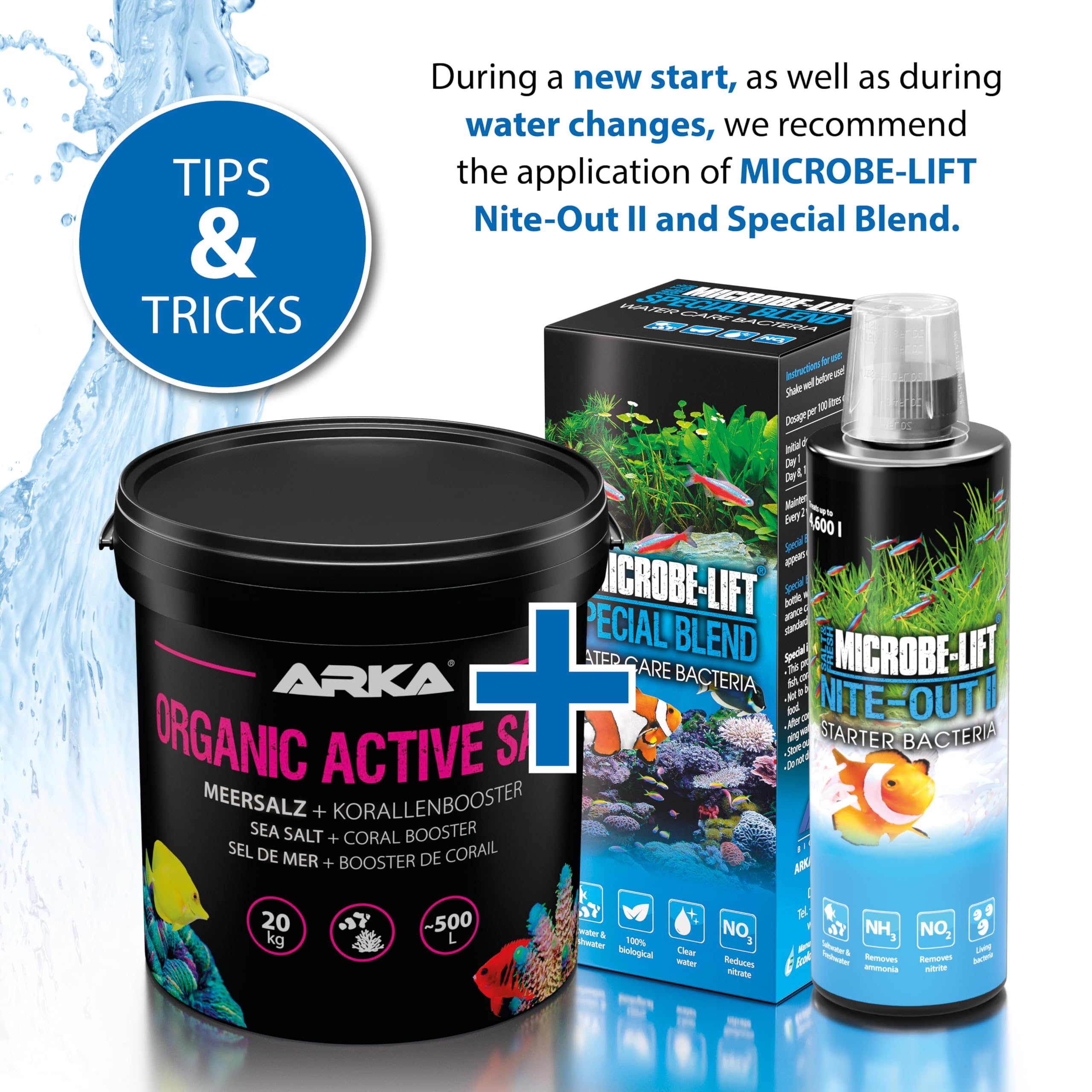 Sel Marin récifal Actif – ARKA Organic Active Salt 10 kg – avec activateurs organiques pour Croissance coraux & Couleurs Vives – sans Phosphate – se dissout Vite – Eau Stable & sûre