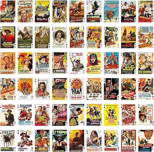 Miniatura 7 de FLONZGIFT Wild WEST - Juego de cartas (baraja de póquer, 54 cartas, todas diferentes), vintage, vaqueros, pioneros, indios
