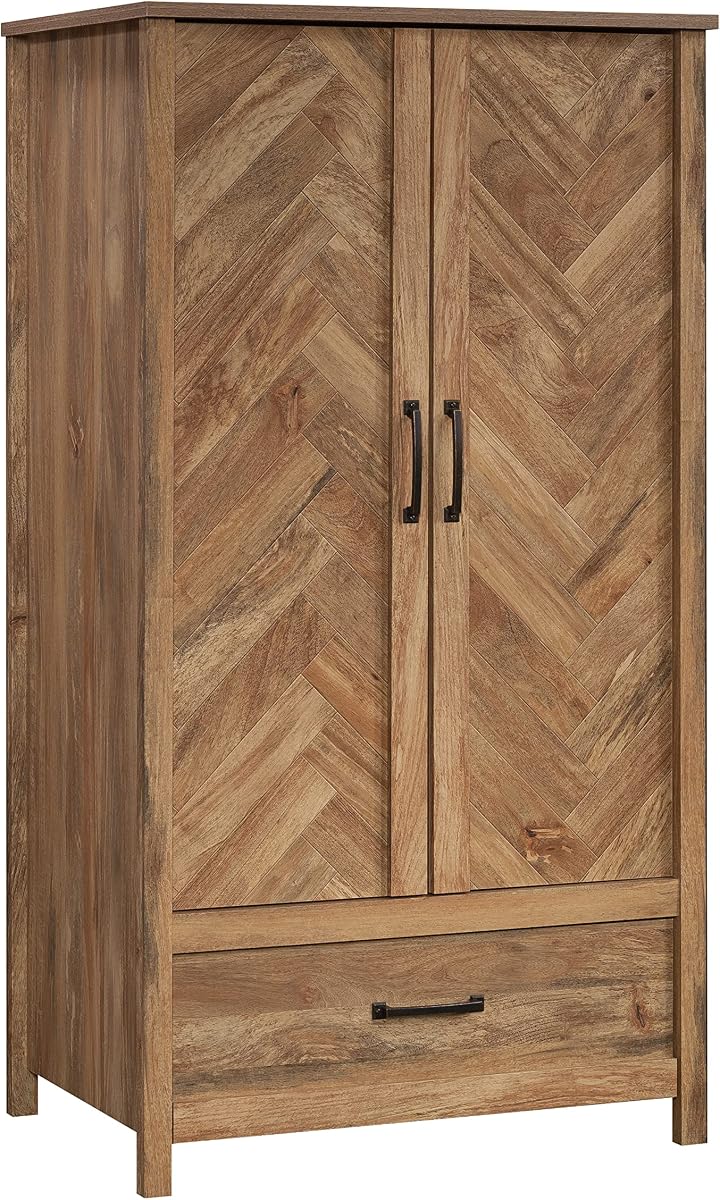 Sauder Cannery Bridge Armoire, L: 32.36" x W: 22.52" x H: 59.80", Sindoori Mango Finish