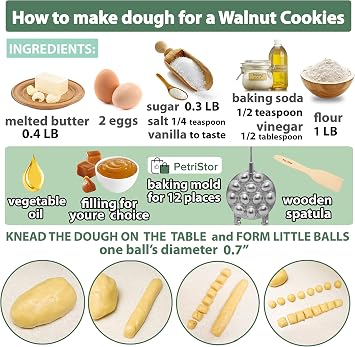 Walnut Cookie Mold Maker 12 - Oreshki Mold Maker - Walnut Cookie Molds