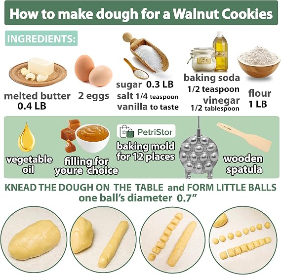 Walnut Cookie Mold Maker 12 - Oreshki Mold Maker - Walnut Cookie Molds
