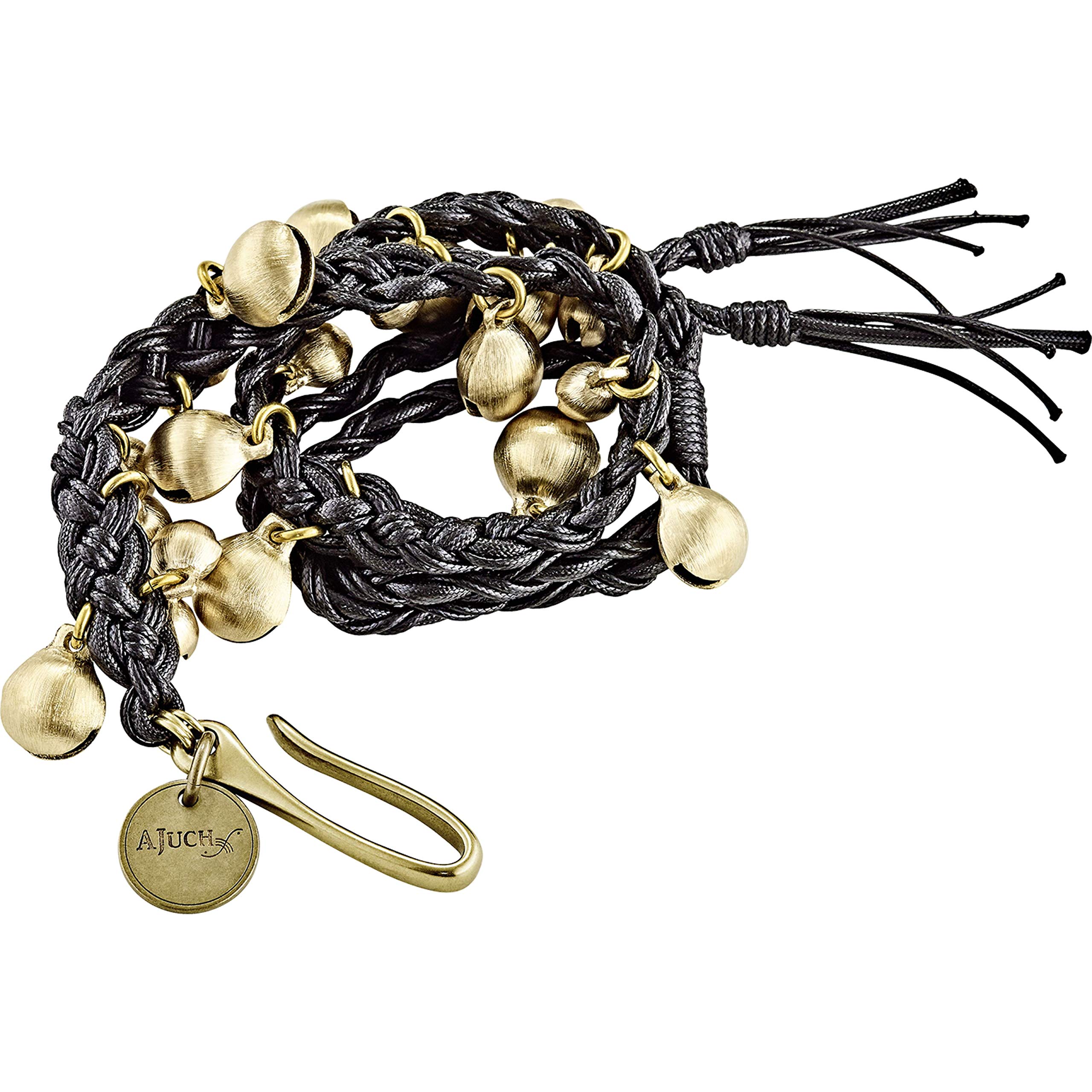 Meinl Cymbals Ajuch Brass Bells - Mittelgroßes Glocken Tamburin Soundeffekt für Schlagzeugbecken - Inklusive Leinentasche - Messing, Mehrfarbig (MABM)