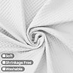 Barossa Design Extra-Long Shower Curtain 80" Height - Honeycomb Waffle Weave & Cotton Blend, Hotel Luxury & Spa, Heavy Weight Fabric, Washable - White, 72x80