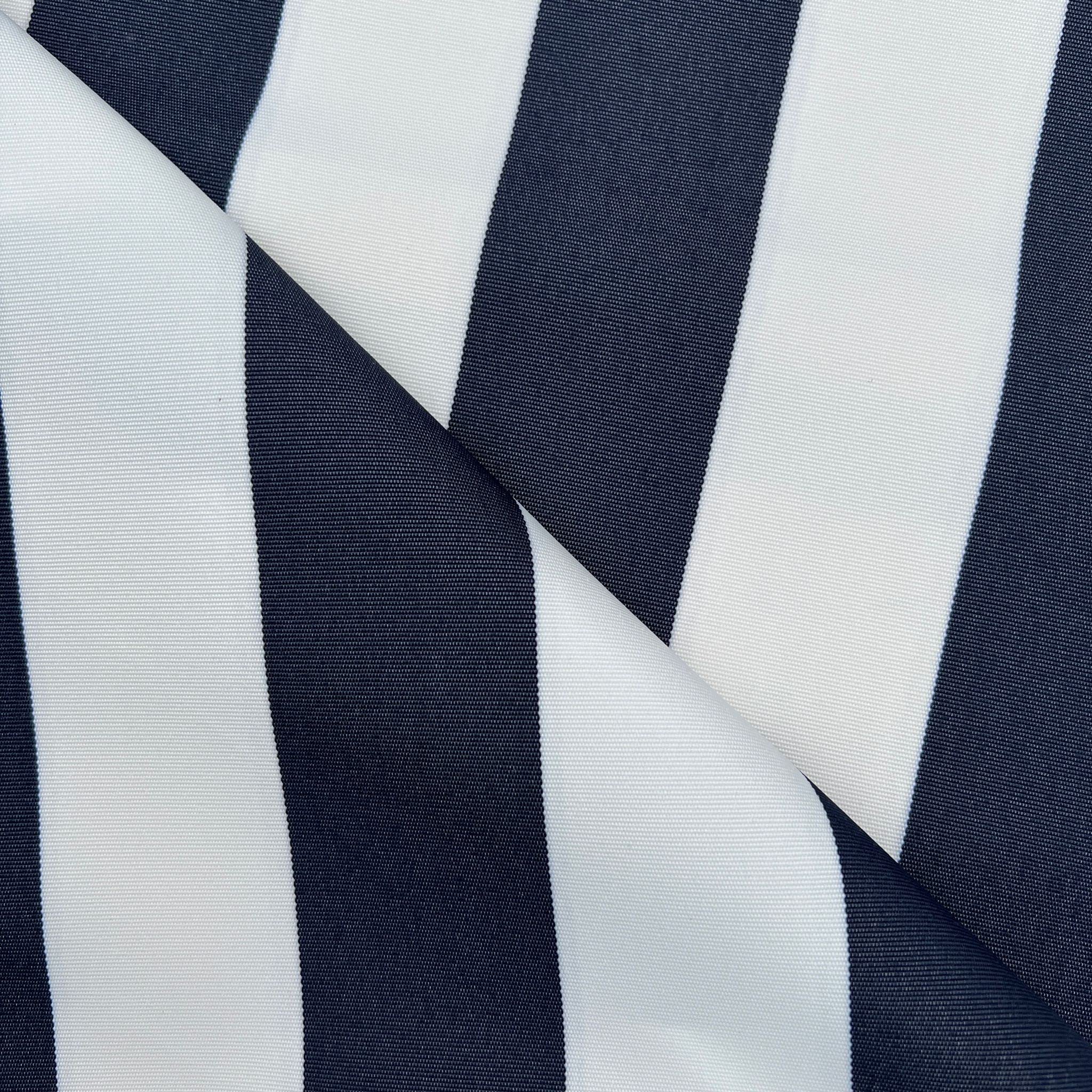 Striped Tough UV Resistant Water Resistant Heavy Duty Outdoor Canvas Gazebo Awning Deckchair Cushion Fabric Material | 60" - 150 cm Wide (per Metre, Navy Blue) โ image 1
