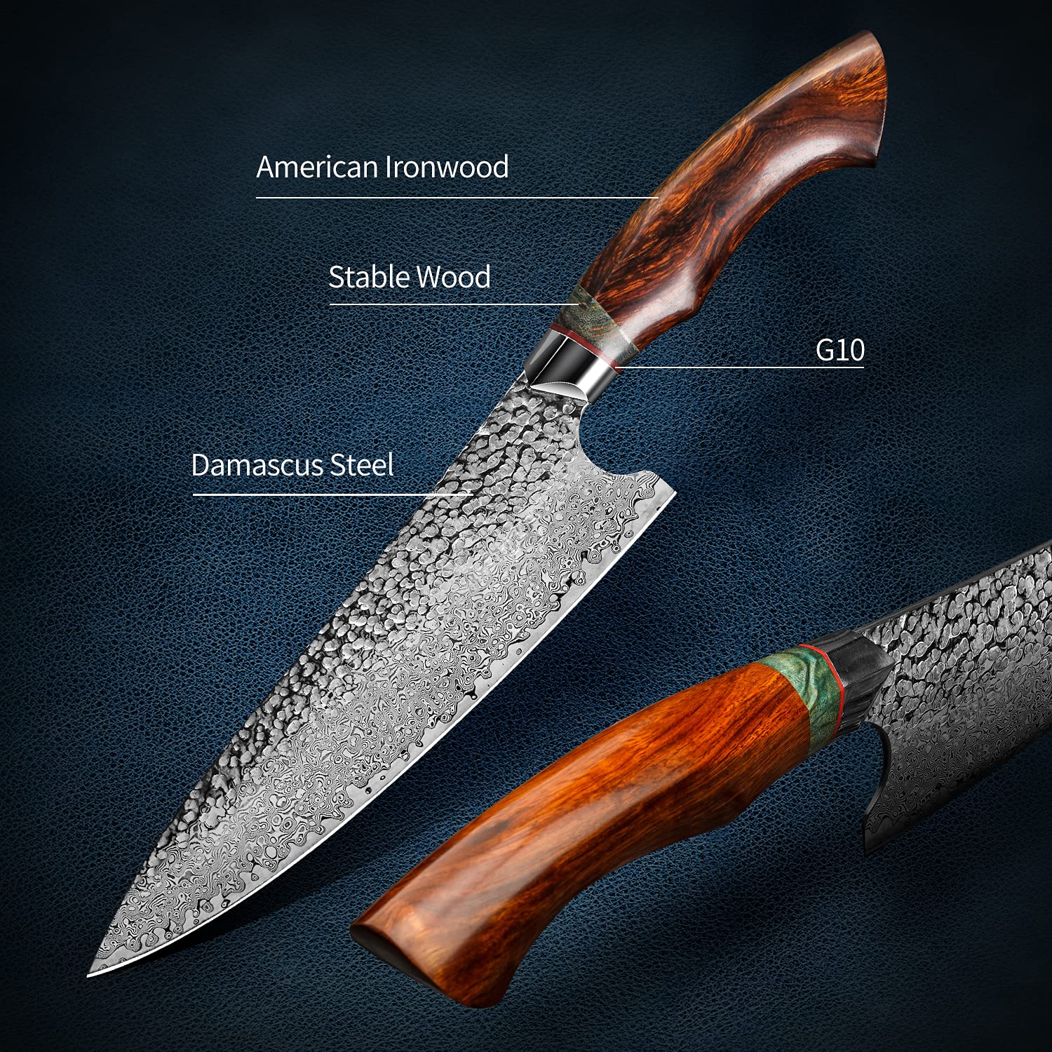 Amazon | FZIZUO 8インチ ダマスカス鋼 日本人シェフナイフ プロ仕様