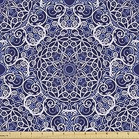 Vista 29 de Ambesonne Tela de Fiesta Popstar por Yarda, Estilo de Dibujos Animados Garabatos Dibujados a Mano Tema Musical Impresión de Arte Lineal, Tela