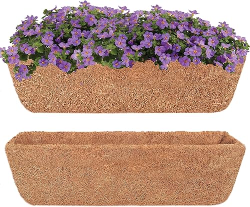 Vista 14 de Y&M 2 revestimientos redondos de fibra de coco de 16 pulgadas, revestimiento de coco de 16 pulgadas, repuesto preformado para cesta de maceta