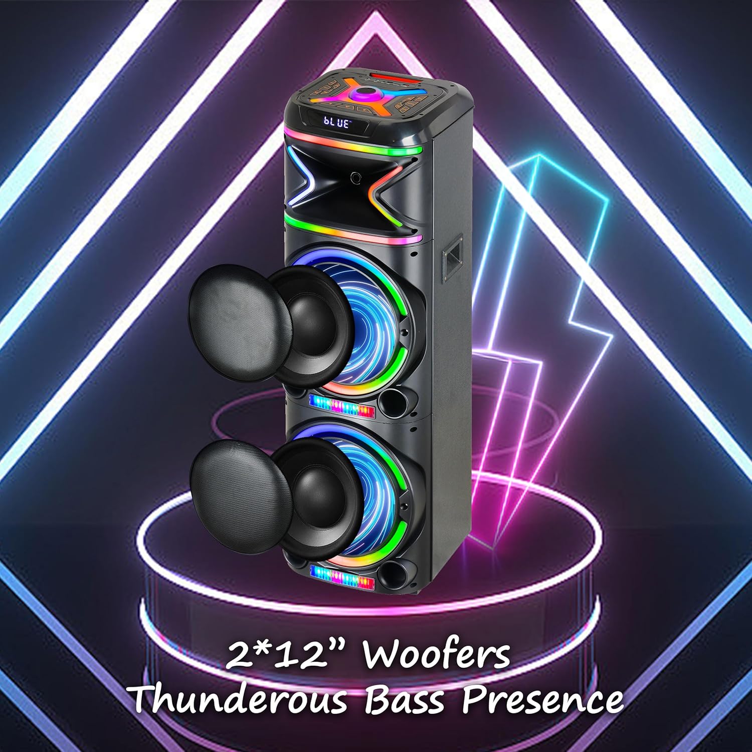 AL-212 speaker highlighting dual 12-inch woofers