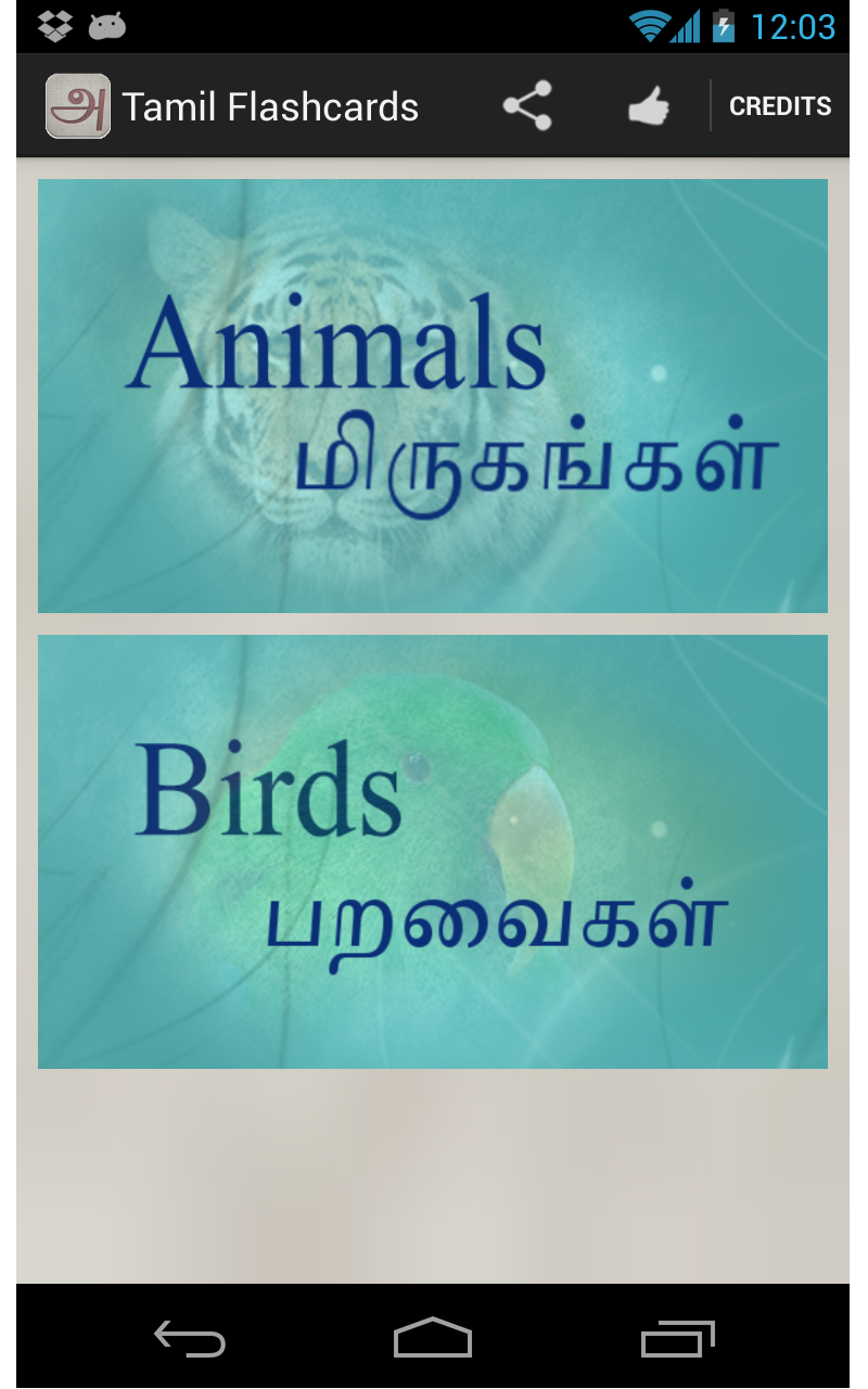 Tamil Flash Cards For Kids App on Amazon Appstore