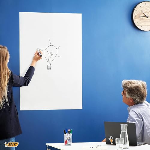 BIC Velleda Tableau Rouleau Adhésif Effaçable à Sec (100 x 200 cm), Parfait pour L'Ecole, Bordure Blanche, Lot de 1 - 3