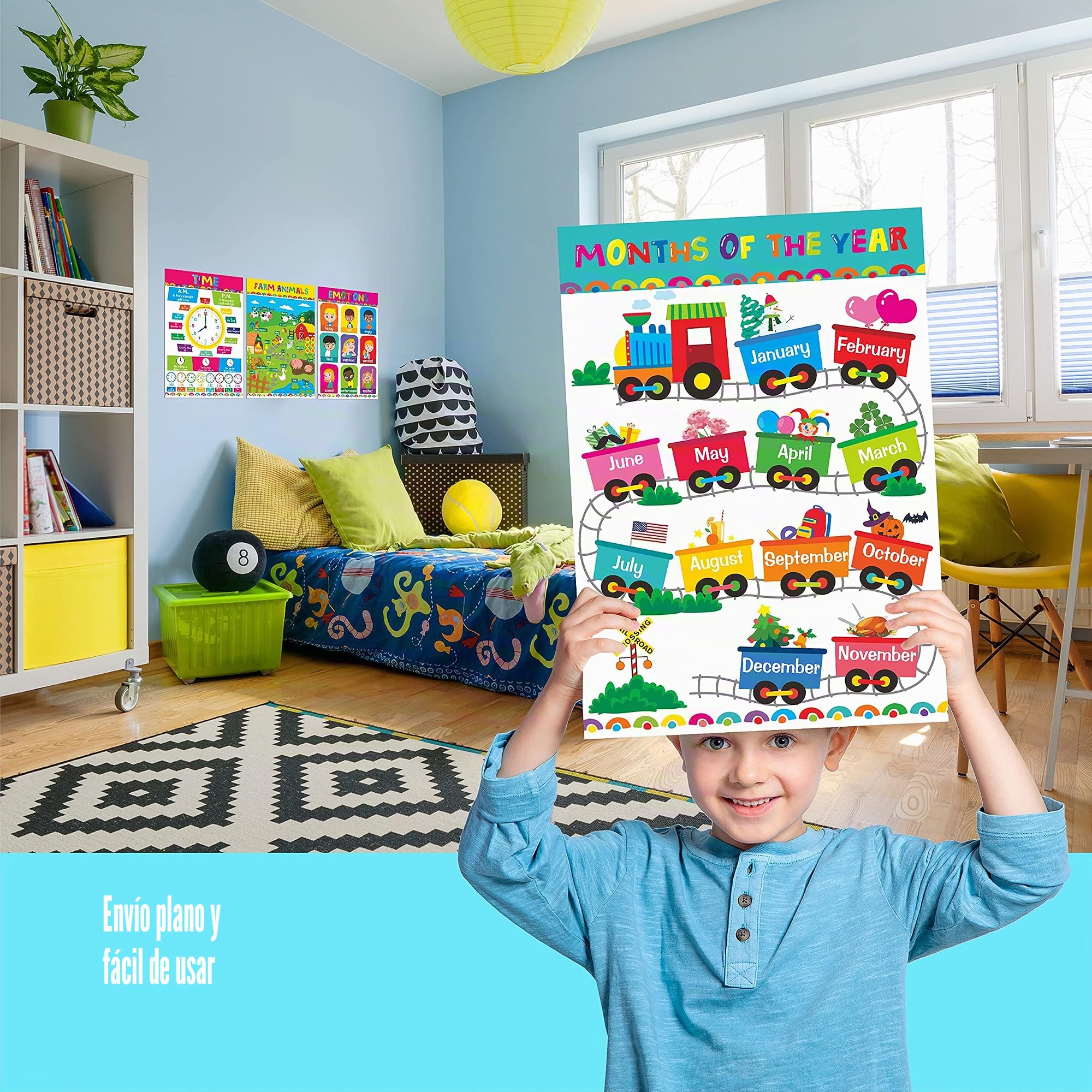 Gethelud 17 Paquetes de Carteles Educativos, Herramientas de Aprendizaje Cubiertas con Película PET para Jardín de Infancia, 40 cm x 28 cm