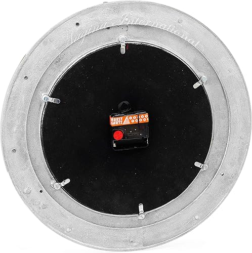 Miniatura 5 de Nagina International Reloj de buey romano de metal de aluminio de níquel cepillado Regalos de decoración náutica azul marino (20 pulgadas)