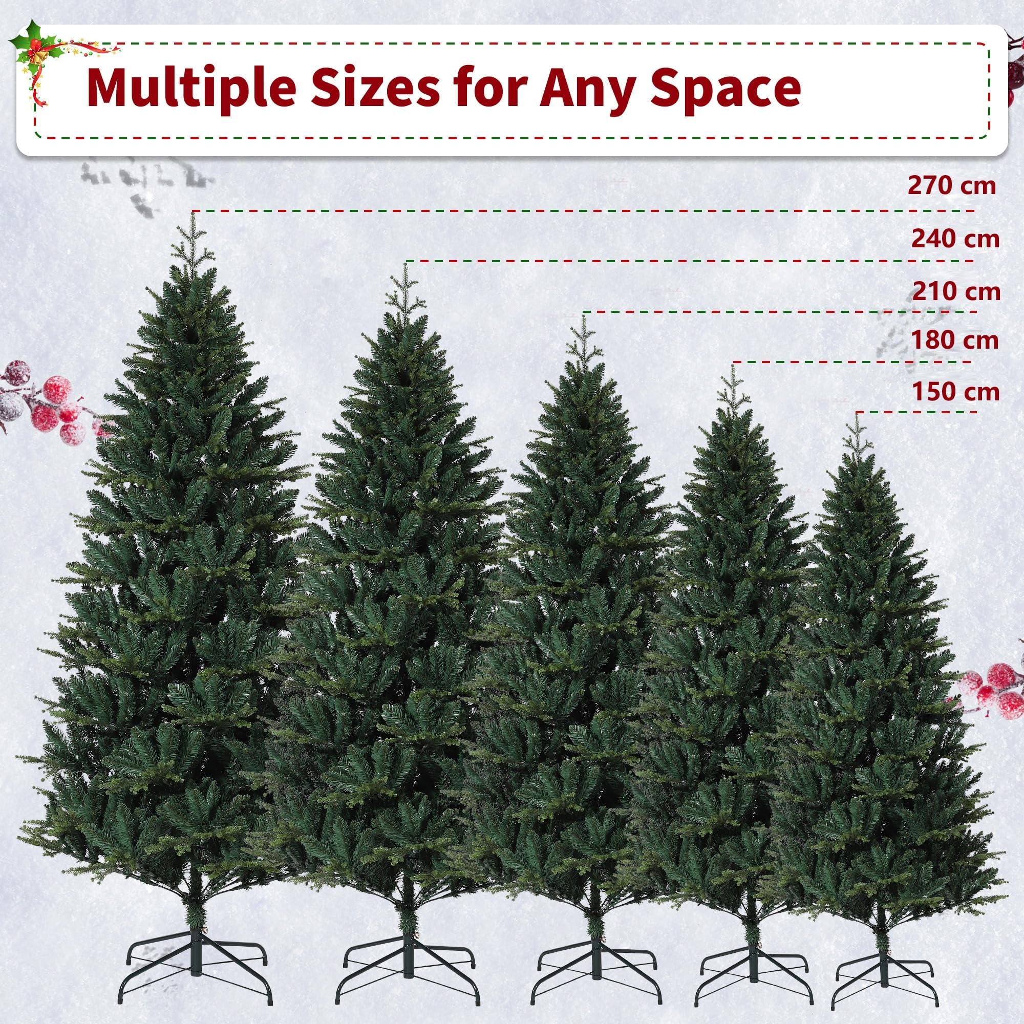 Zstar hochwertig künstlicher Weihnachtsbaum – 150 cm Nordfichte, dicht, aus PE/PVC, innovatives Schirmsystem, langlebig & nadelfrei, perfekte Dekoration – 5FT (Europe)