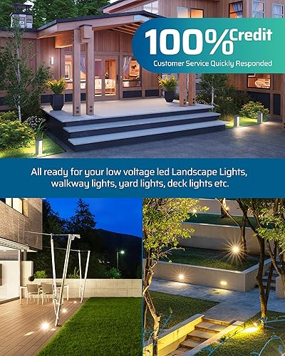 Miniatura 8 de DEWENWILS Transformador de paisaje de bajo voltaje de 150 W con sensor de fotocélula, 120 V CA a 12 V15 V CA, transformador de bajo voltaje para