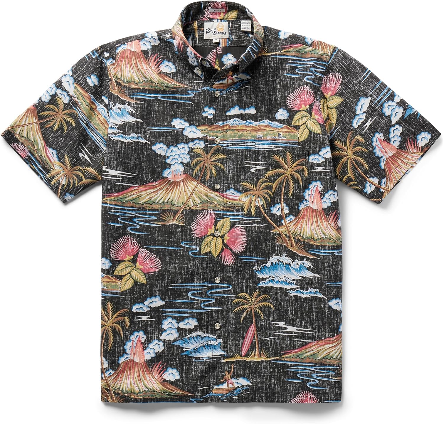 Reyn Spooner Volcanoes Hawaiian Aloha Shirt Button Front