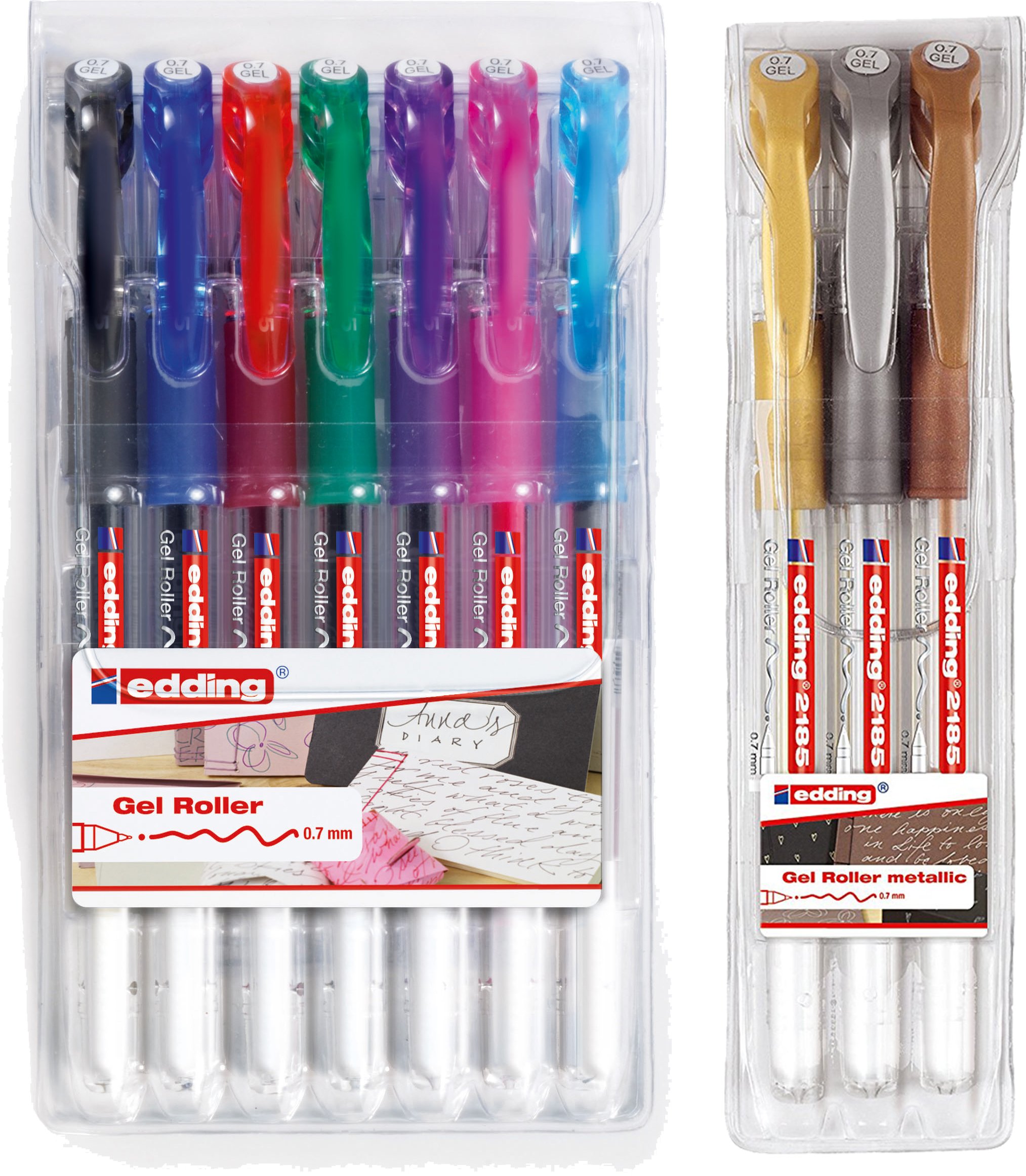 edding Gel Roller 2185 5er Set - verschiedene Farben