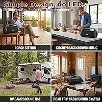 Vista 2 de Altavoz Bluetooth Boombox retro, altavoz inalámbrico portátil de 80 W para exteriores con correa y subwoofer, graves intensos, carga rápida de 30 W