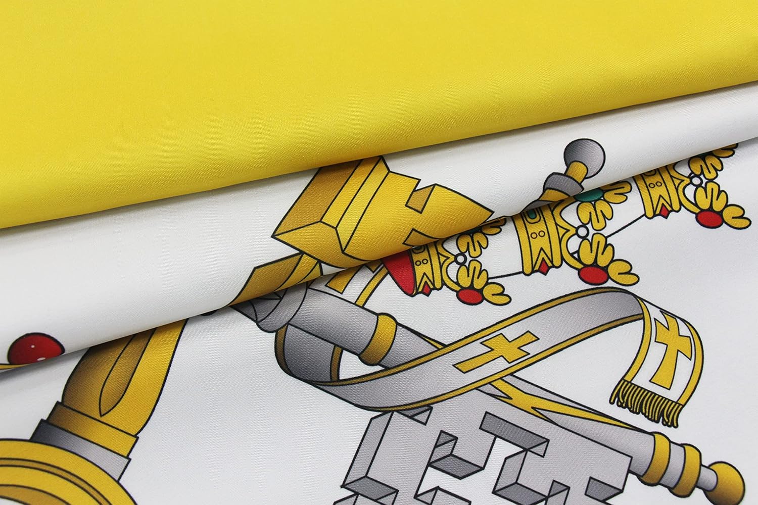 FRF FLAG Vatican Flag 4x6 Feet, Double Side Vatican City Flags, Outdoor Catholic Flag, with 2 Brass Grommets and 4 Rows of Lower Stitchesholle