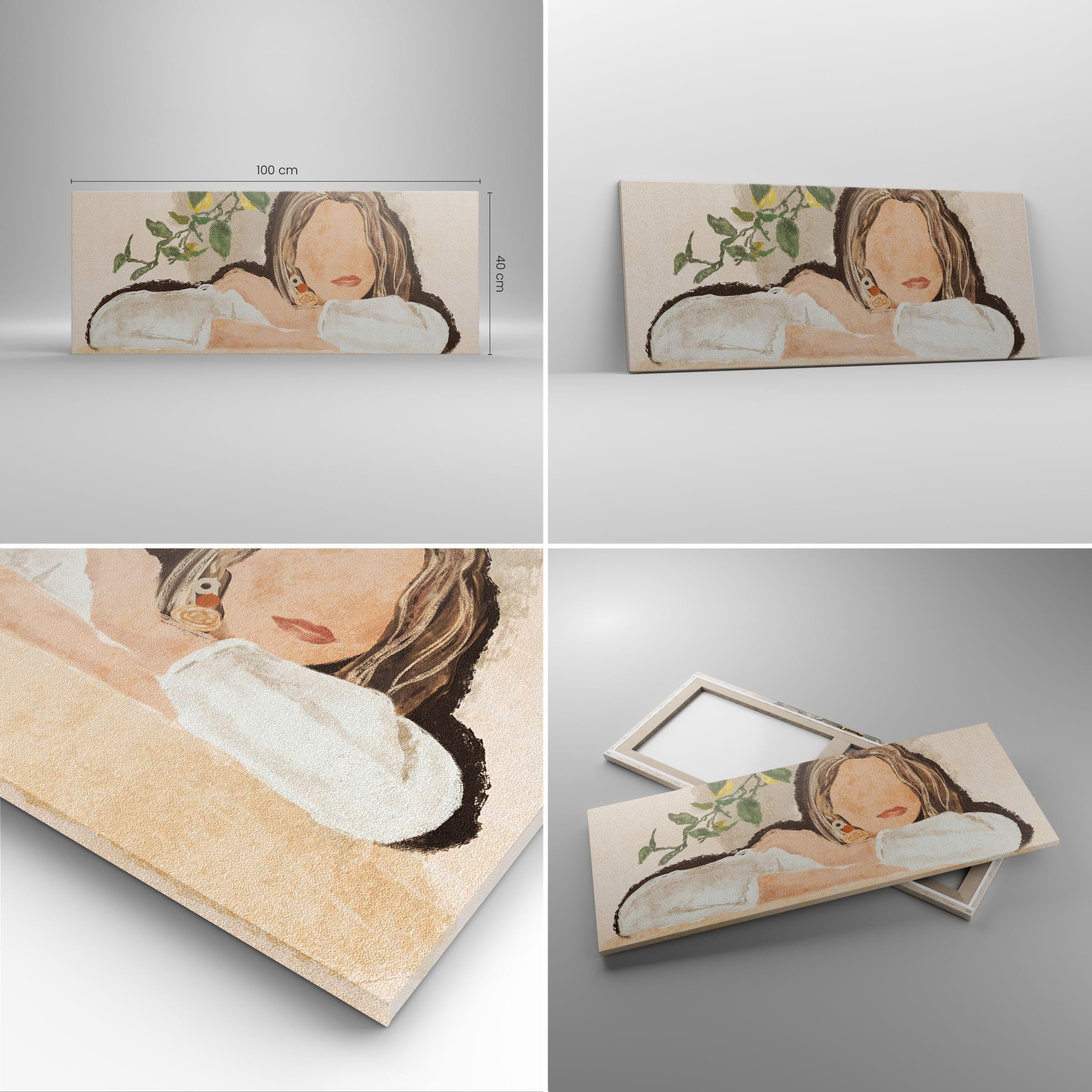 ARTTOR Cuadro Decorativo 100x40cm Moderno Panorámico Flores Personas - 6027