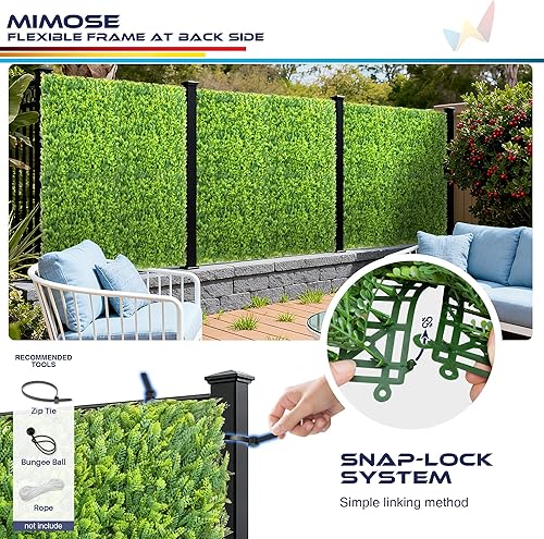 Miniatura 130 de Windscreen4less 6 paneles artificiales de boj de 20 x 20 pulgadas, seto topiario, plantas, hierba, pantalla de privacidad para exteriores, Boj