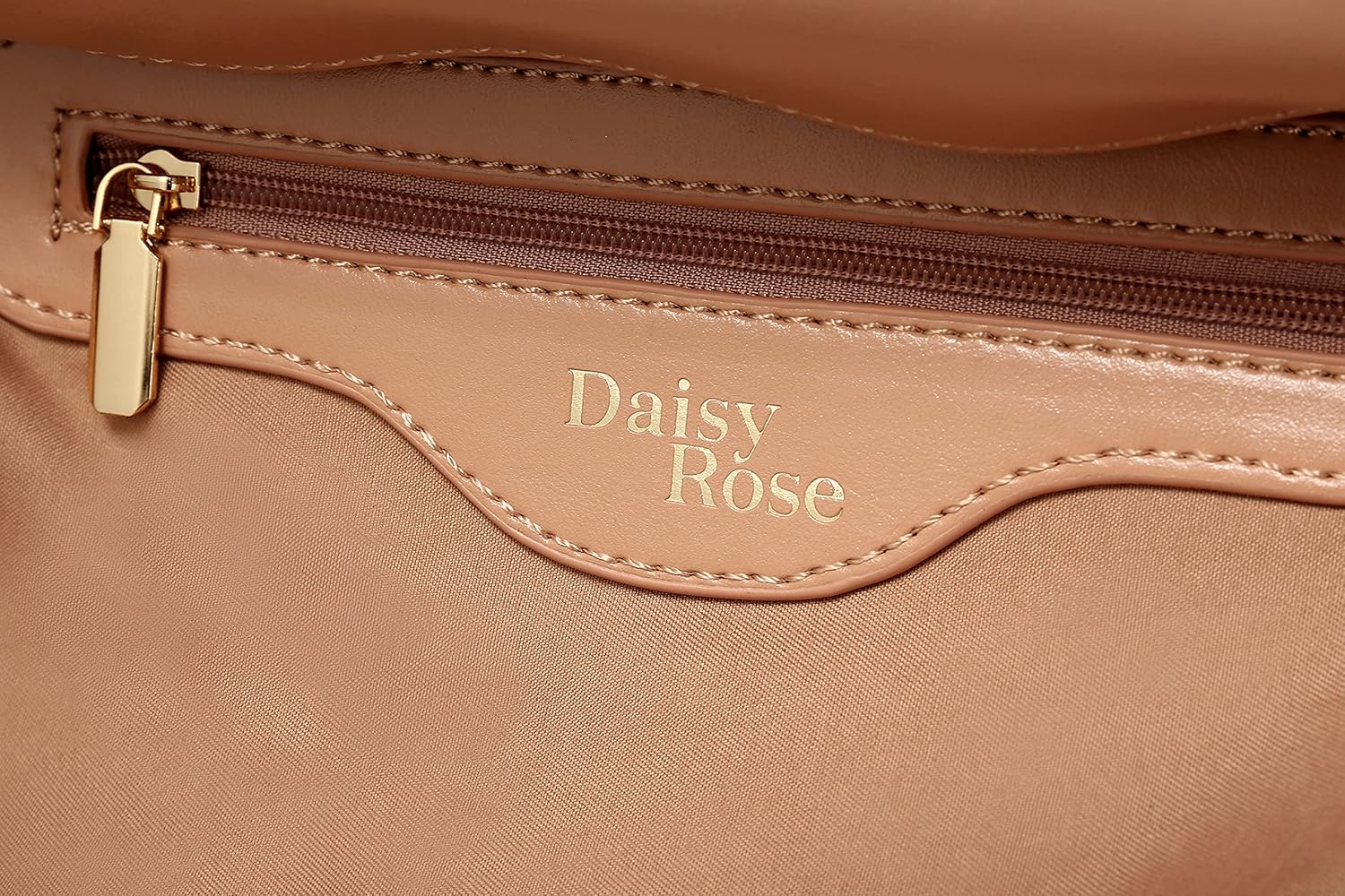 Daisy Rose Quilted Shoulder Cross Body Bag with Top Handle, PU Vegan Leather - Image 5