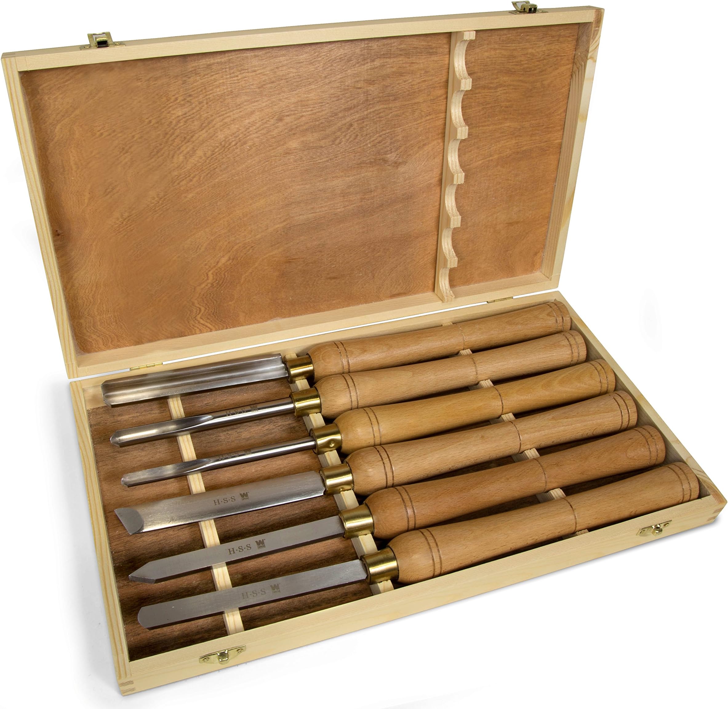 CH11 6-Piece Artisan Chisel Set with 6-Inch High-Speed Steel Blades and 10-Inch England Beech Handles