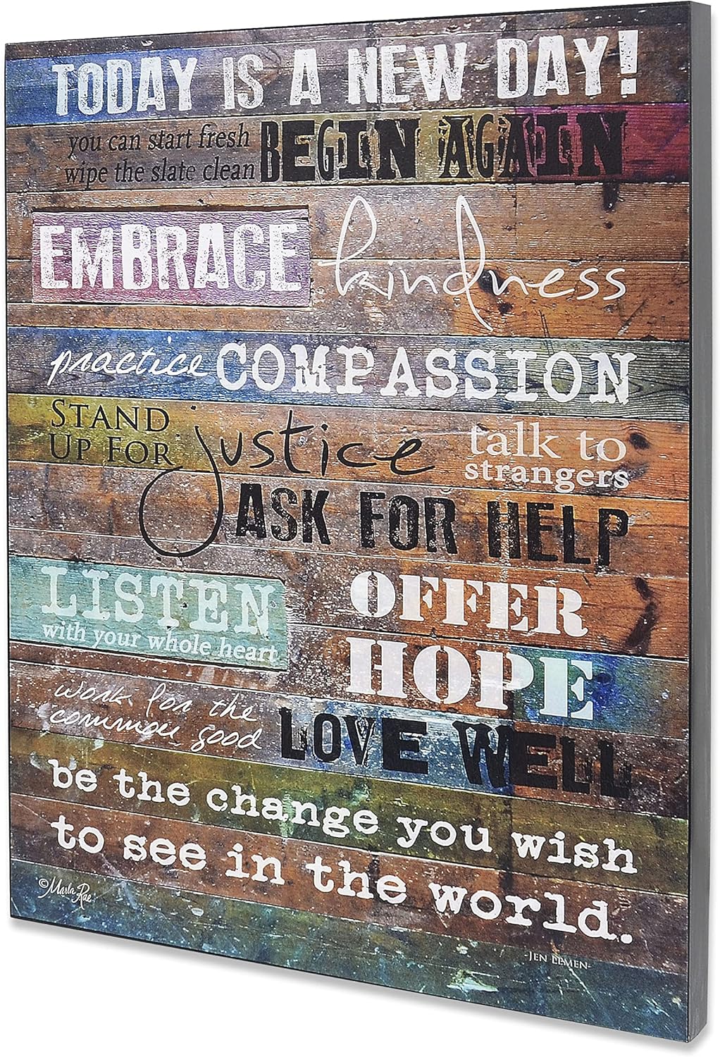 Today is a New Day Wood Wall Art Print by Marla Rae 16 x 12