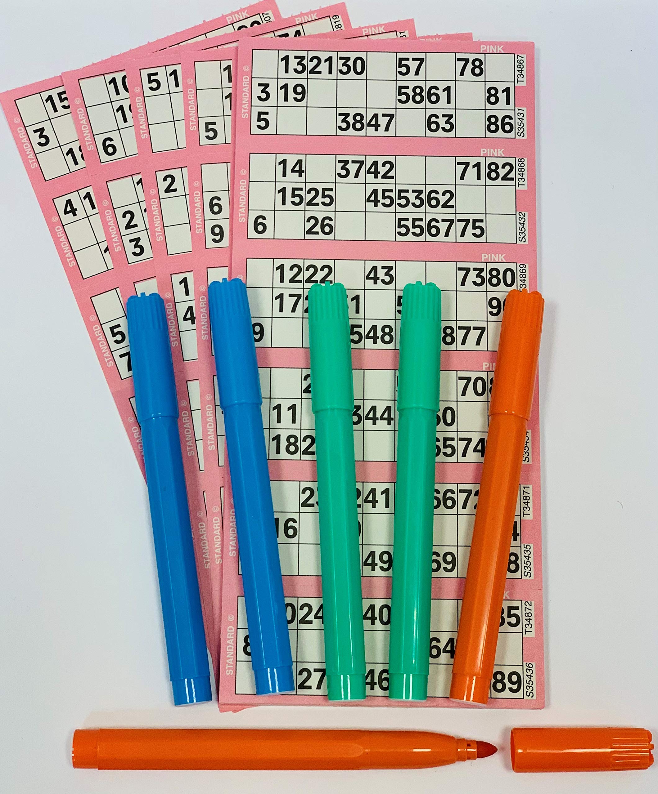 300 BINGO TICKETS & PACK OF 6 BINGO MARKER PENS, FAMILY FUN HOLIDAY GAME £2.99!!