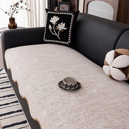 MEETSKY Fundas de sofá para sofá de 2 cojines, funda de sofá antideslizante para perros, fundas de sofá suaves, protector para mascotas, tapete para