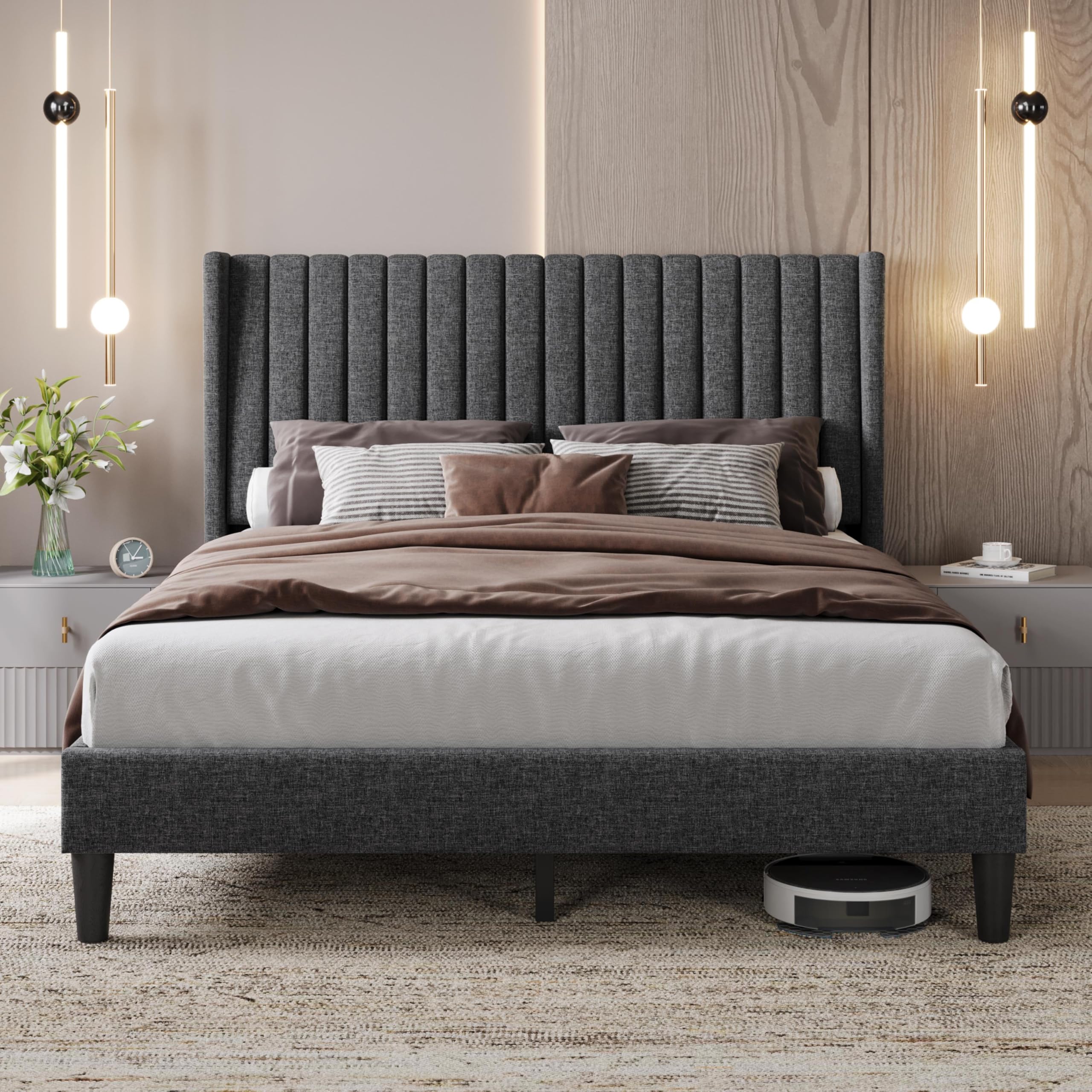 Yaheetech Queen Bed Frame with Headboard