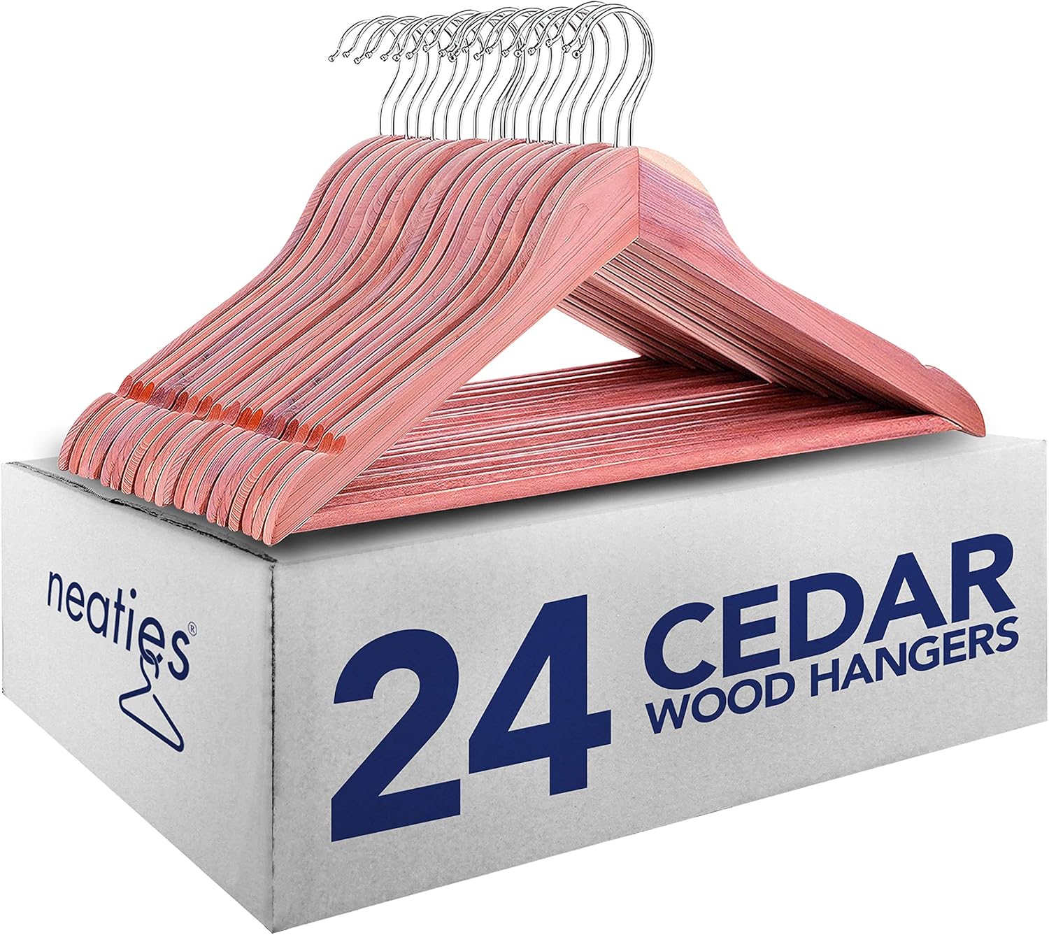 Neaties American Cedar Wood Hangers with Notches and Bar for Fresh