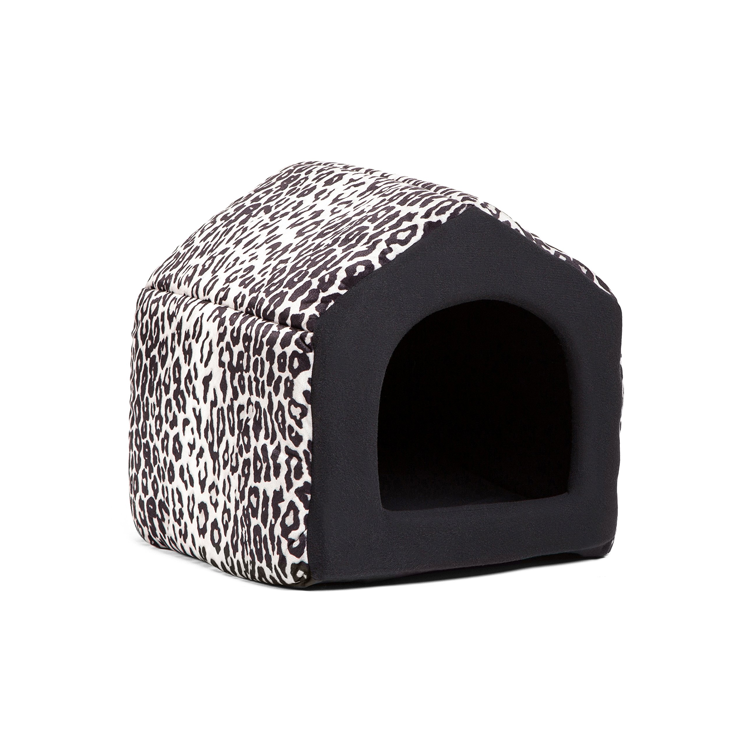 Best Friends by Sheri 2-in-1 Pet House-Sofa Zoo Leopard Black, 13x15x15-Inch, Small