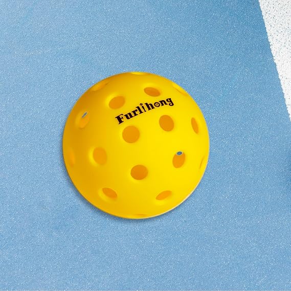 Furlihong Outdoor Pickleball Balls 16-Pack, 74mm / 2.9 Durable Pickleballs | 40-Hole, Compatible with All Furlihong Pickleball Machines - Yellow