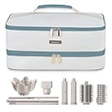 Travel Carrying Case for Shark Flexstyle Attachments Double Layer Hair Dryer Case for Dyson Airwrap Shark Flex Fusion Case Holder Hair Accessories Tool Organizer Revlon Straightener Styler Bag(Teal)