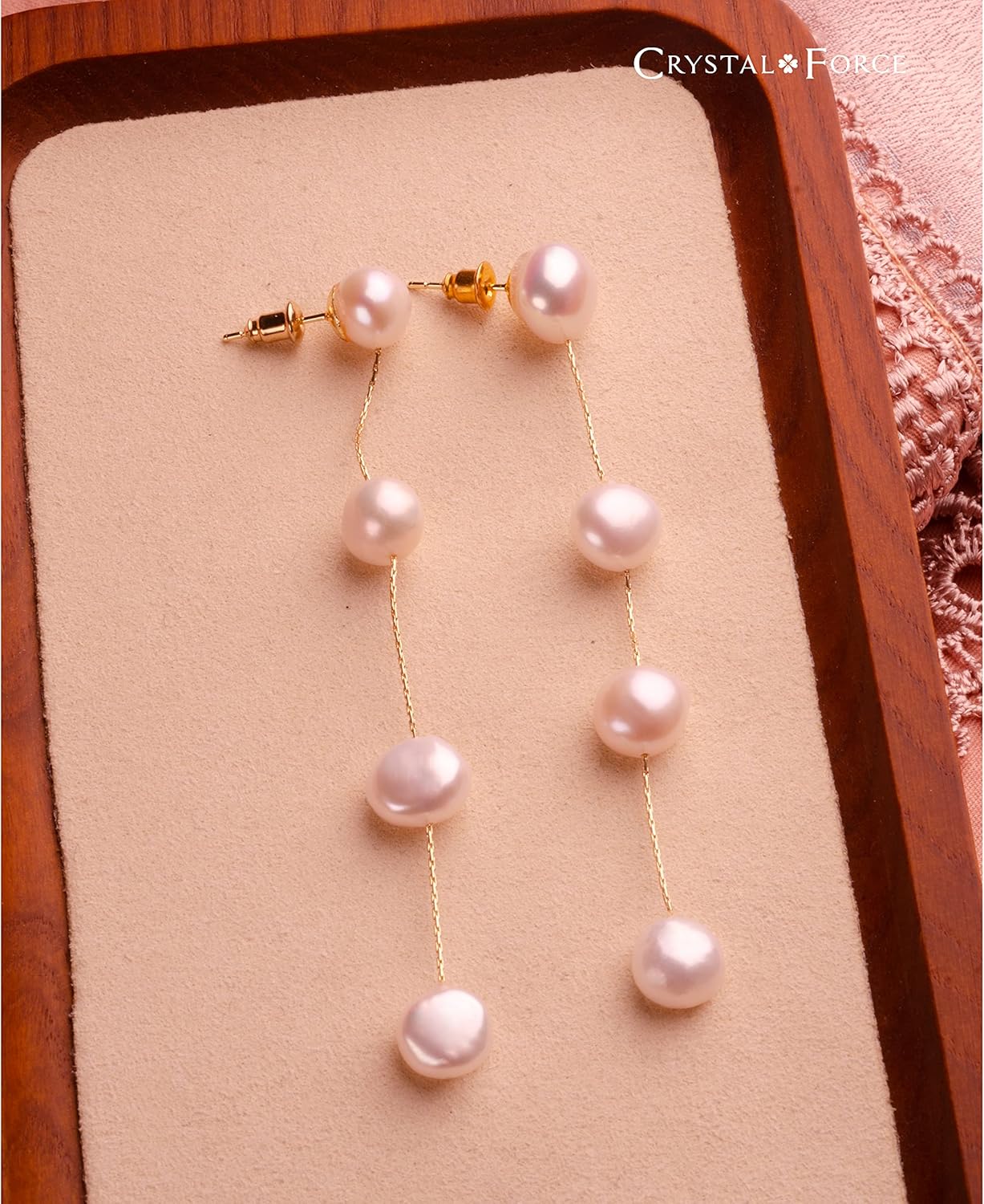 Long Pearl Dangle Earrings for Women 14K Gold Plated Sterling Silver Post Pearl Drop Tassel Earrings for Bridal Wedding - Image 6