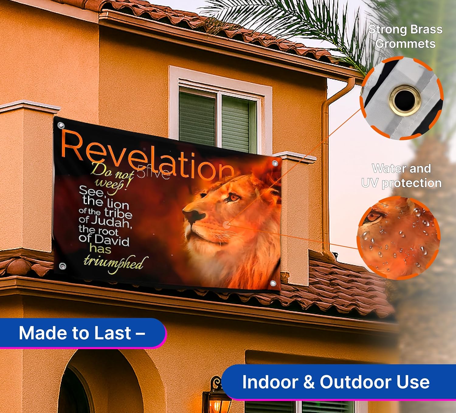 3x5 Ft Polyester Flag with 4 Grommets - Lion Single Sided Flags for Outdoor and Indoor House Porch Holiday Decoration - Funny Cool Flags for Decor Room - America Flag Lion of Judah for Man and Women - Image 4